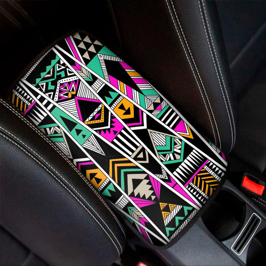 Vintage Tribal Aztec Pattern Print Car Center Console Cover