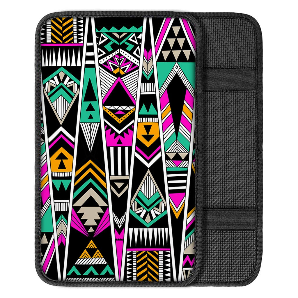 Vintage Tribal Aztec Pattern Print Car Center Console Cover