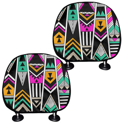 Vintage Tribal Aztec Pattern Print Car Headrest Covers