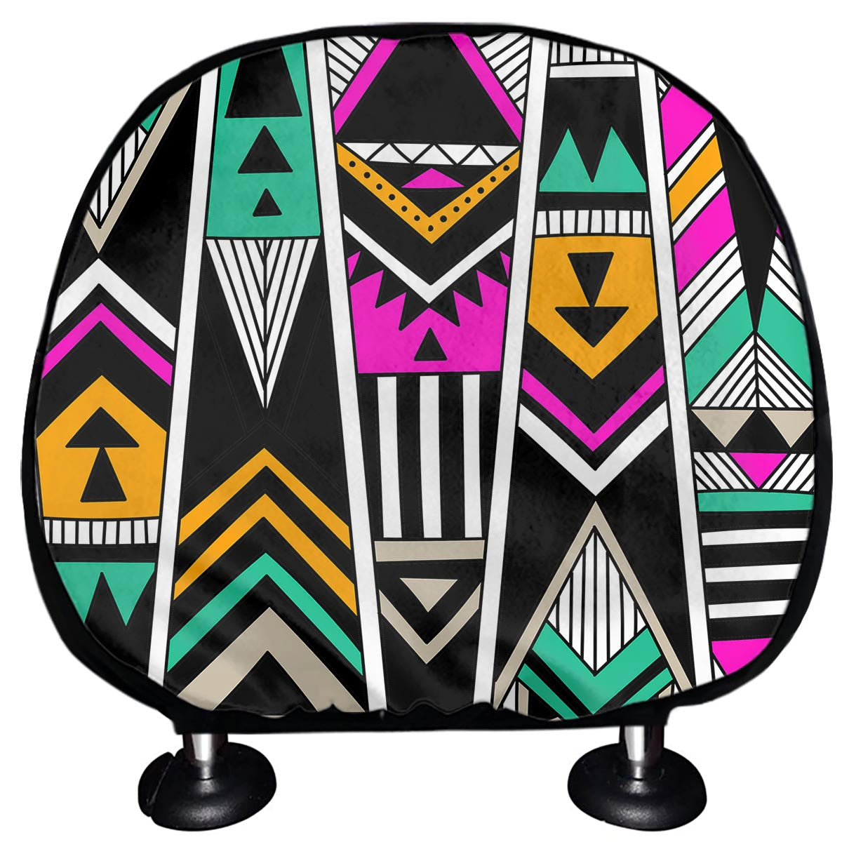 Vintage Tribal Aztec Pattern Print Car Headrest Covers