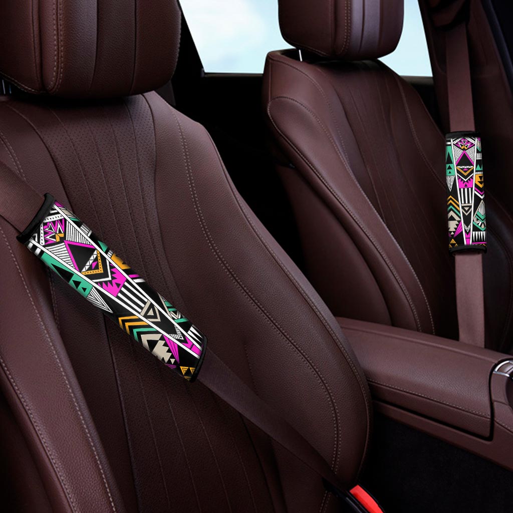 Vintage Tribal Aztec Pattern Print Car Seat Belt Covers