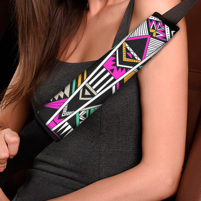 Vintage Tribal Aztec Pattern Print Car Seat Belt Covers