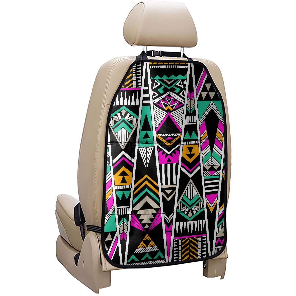 Vintage Tribal Aztec Pattern Print Car Seat Organizers