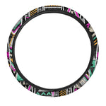 Vintage Tribal Aztec Pattern Print Car Steering Wheel Cover