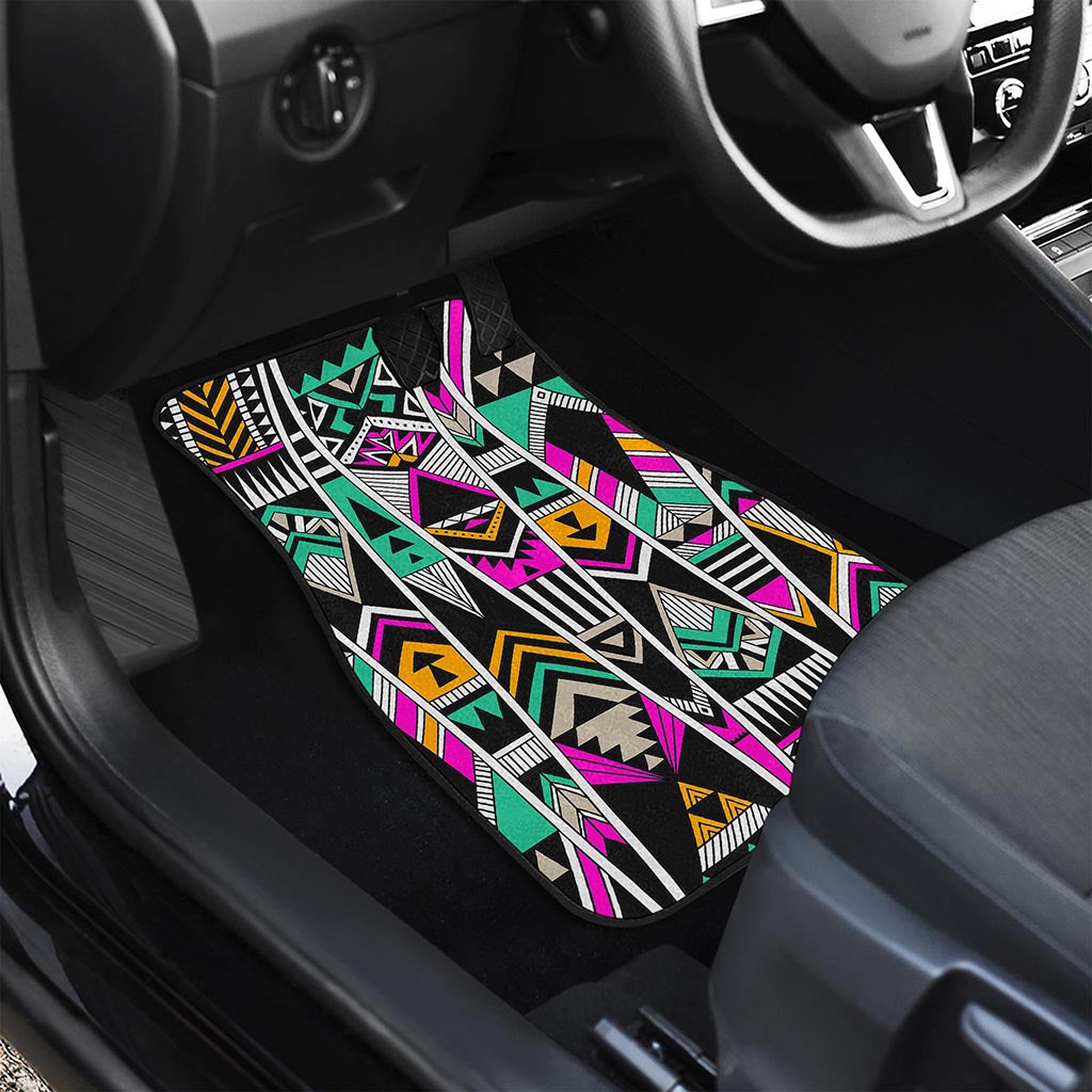 Vintage Tribal Aztec Pattern Print Front Car Floor Mats