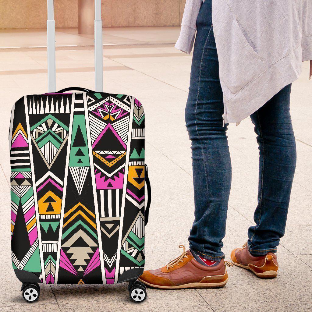 Vintage Tribal Aztec Pattern Print Luggage Cover GearFrost