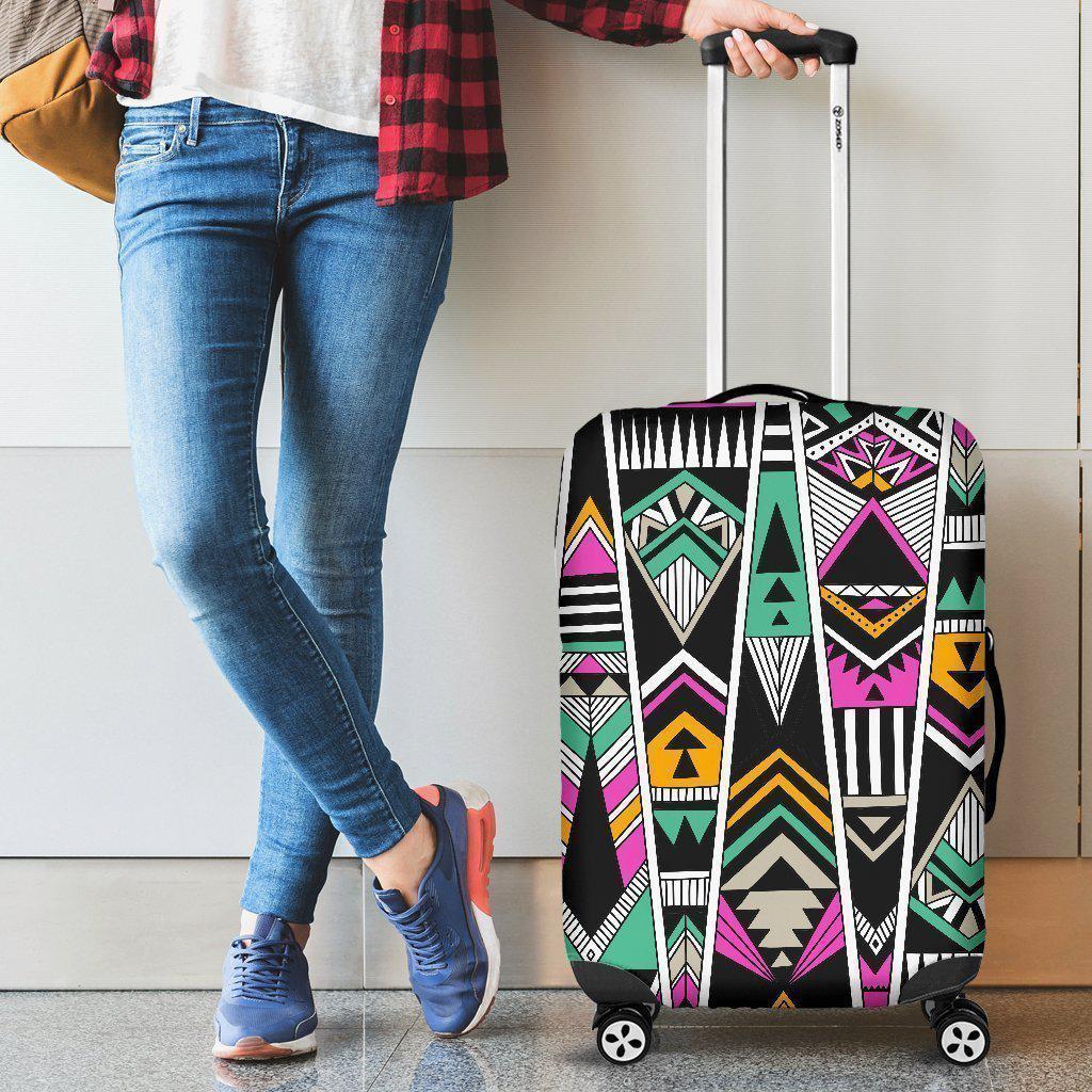 Vintage Tribal Aztec Pattern Print Luggage Cover GearFrost