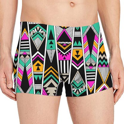 Vintage Tribal Aztec Pattern Print Men's Boxer Briefs