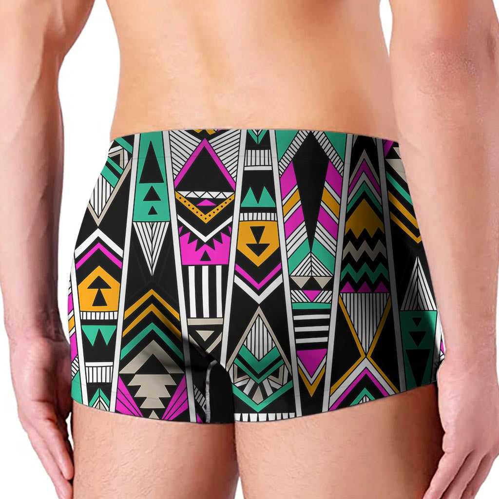 Vintage Tribal Aztec Pattern Print Men's Boxer Briefs