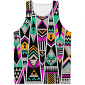 Vintage Tribal Aztec Pattern Print Men's Tank Top