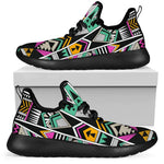 Vintage Tribal Aztec Pattern Print Mesh Knit Shoes GearFrost