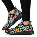Vintage Tribal Aztec Pattern Print Mesh Knit Shoes GearFrost