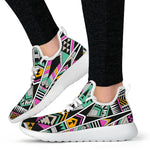 Vintage Tribal Aztec Pattern Print Mesh Knit Shoes GearFrost