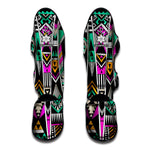 Vintage Tribal Aztec Pattern Print Muay Thai Shin Guard