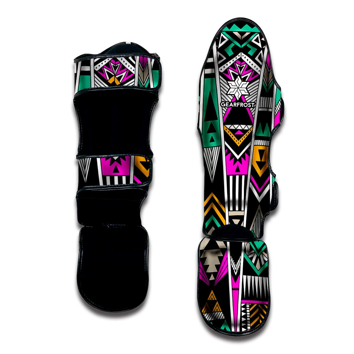 Vintage Tribal Aztec Pattern Print Muay Thai Shin Guard