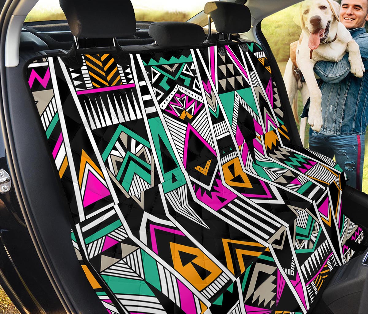 Vintage Tribal Aztec Pattern Print Pet Car Back Seat Cover