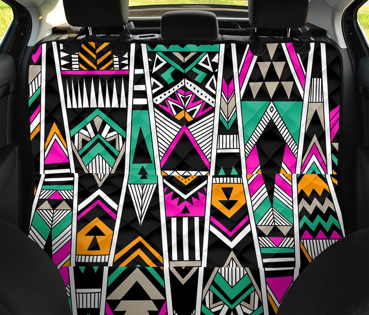 Vintage Tribal Aztec Pattern Print Pet Car Back Seat Cover