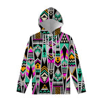 Vintage Tribal Aztec Pattern Print Pullover Hoodie