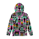 Vintage Tribal Aztec Pattern Print Pullover Hoodie