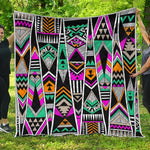 Vintage Tribal Aztec Pattern Print Quilt
