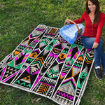 Vintage Tribal Aztec Pattern Print Quilt