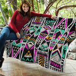 Vintage Tribal Aztec Pattern Print Quilt
