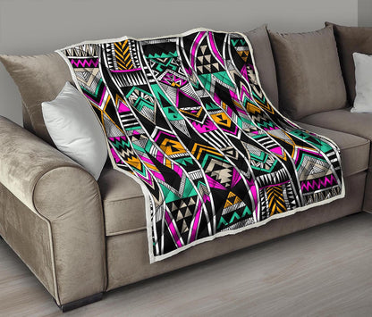 Vintage Tribal Aztec Pattern Print Quilt