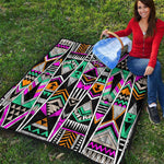 Vintage Tribal Aztec Pattern Print Quilt