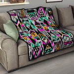 Vintage Tribal Aztec Pattern Print Quilt