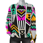 Vintage Tribal Aztec Pattern Print Women's Crewneck Sweatshirt GearFrost