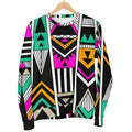 Vintage Tribal Aztec Pattern Print Women's Crewneck Sweatshirt