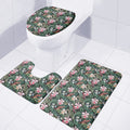 Vintage Tropical Exotic Hawaiian Print 3 Piece Bath Mat Set