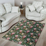 Vintage Tropical Exotic Hawaiian Print Area Rug