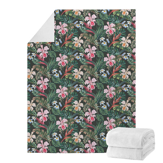 Vintage Tropical Exotic Hawaiian Print Blanket