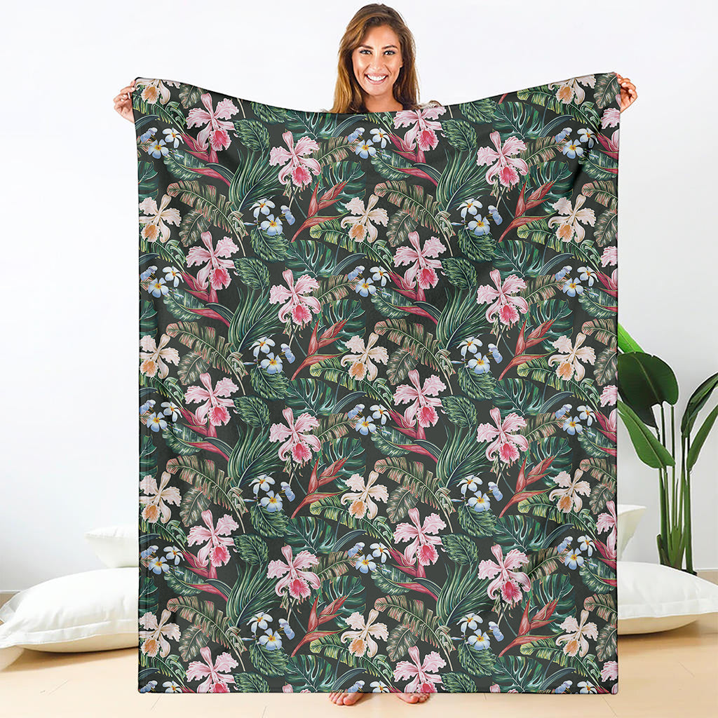 Vintage Tropical Exotic Hawaiian Print Blanket