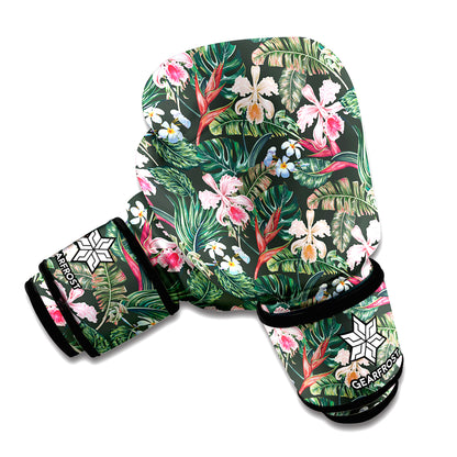 Vintage Tropical Exotic Hawaiian Print Boxing Gloves