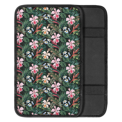 Vintage Tropical Exotic Hawaiian Print Car Center Console Cover