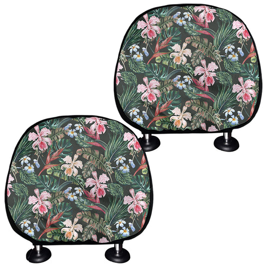 Vintage Tropical Exotic Hawaiian Print Car Headrest Covers