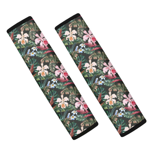 Vintage Tropical Exotic Hawaiian Print Car Seat Belt Covers