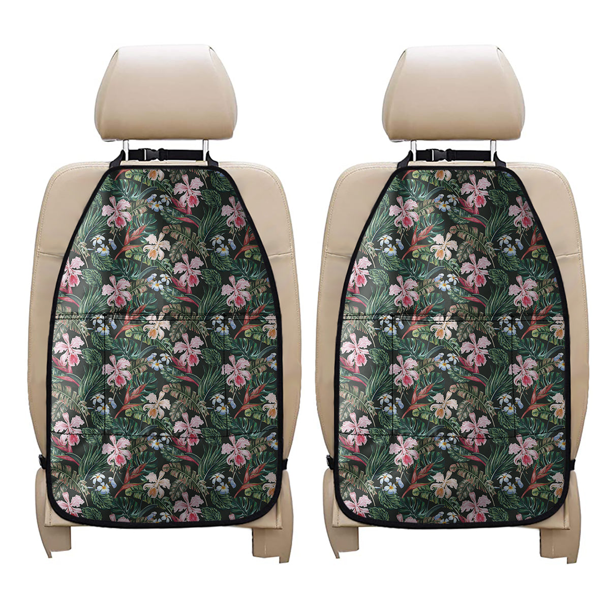 Vintage Tropical Exotic Hawaiian Print Car Seat Organizers