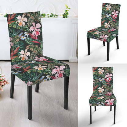 Vintage Tropical Exotic Hawaiian Print Dining Chair Slipcover
