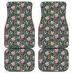 Vintage Tropical Exotic Hawaiian Print Front and Back Car Floor Mats