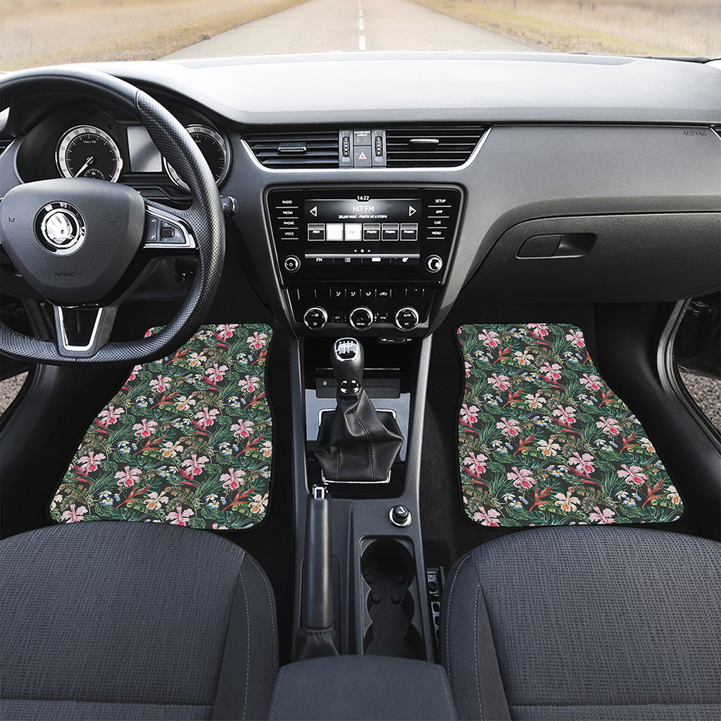 Vintage Tropical Exotic Hawaiian Print Front and Back Car Floor Mats