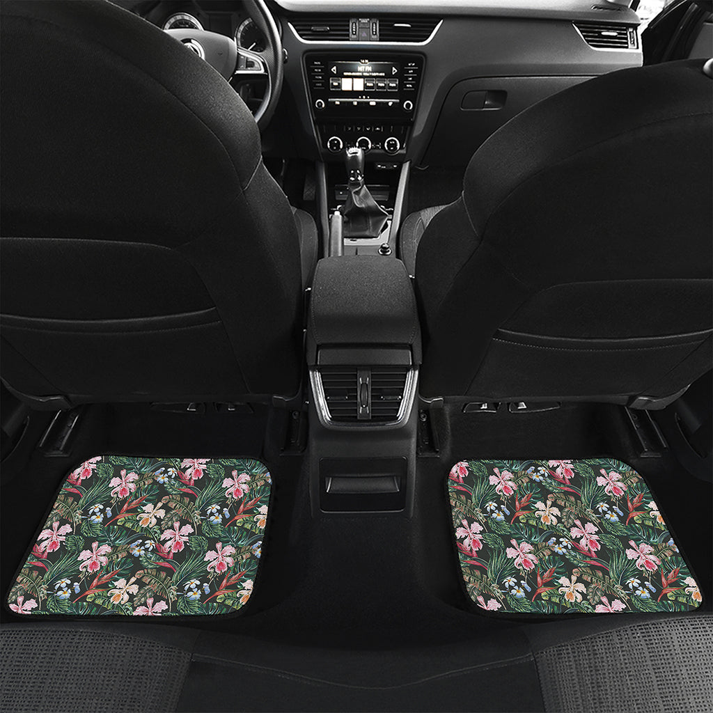 Vintage Tropical Exotic Hawaiian Print Front and Back Car Floor Mats