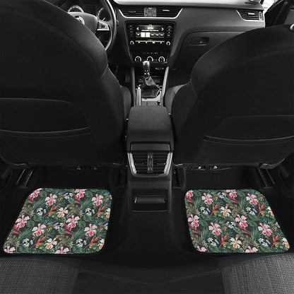 Vintage Tropical Exotic Hawaiian Print Front and Back Car Floor Mats