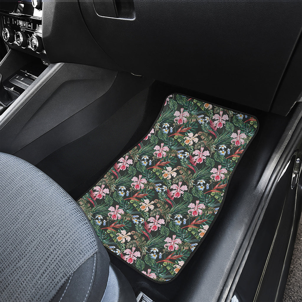 Vintage Tropical Exotic Hawaiian Print Front and Back Car Floor Mats