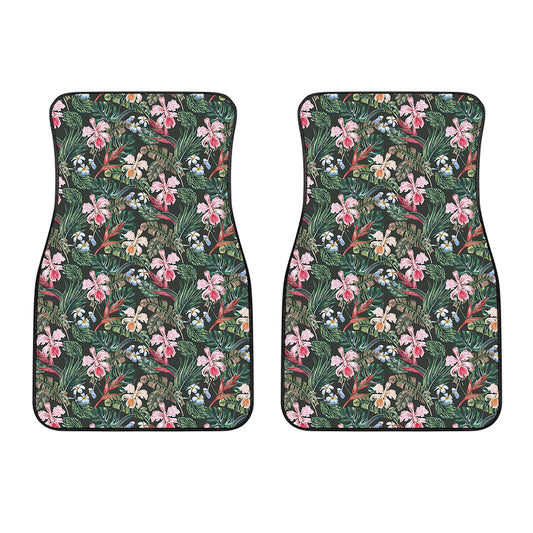 Vintage Tropical Exotic Hawaiian Print Front Car Floor Mats