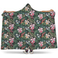 Vintage Tropical Exotic Hawaiian Print Hooded Blanket