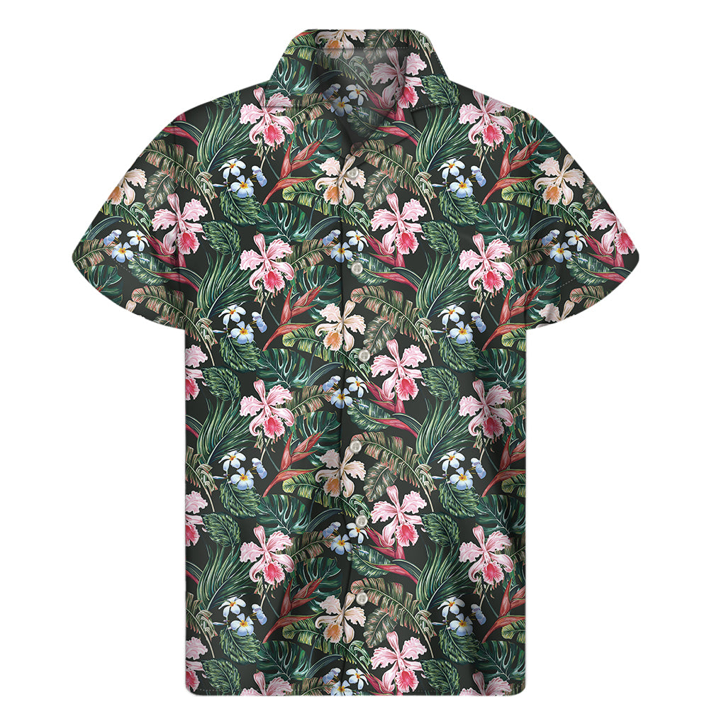 Vintage Tropical Exotic Hawaiian Print Men's Short Sleeve Shirt