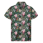 Vintage Tropical Exotic Hawaiian Print Men's Short Sleeve Shirt